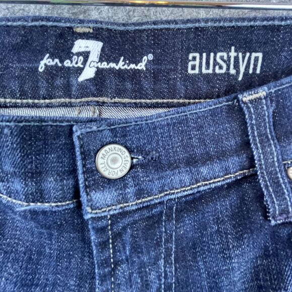7 For All Mankind Jeans Men 34 Austyn Straight Blue Denim Cotton Stretch - Picture 3 of 8